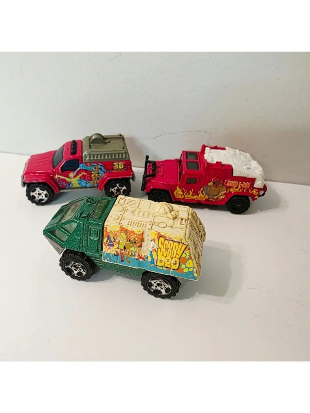3 Vtg Matchbox Scooby-doo Die Cast Cars Hummer Armored Response 4x4 Trucks